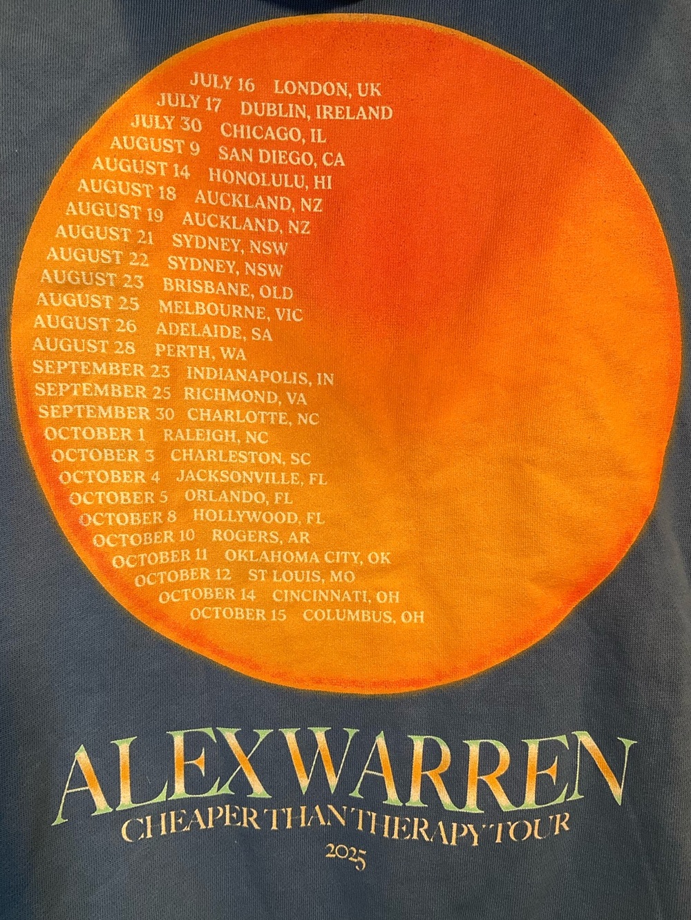 Alex Warren Cheaper than Therapy Tour hoodie S - Picture 3 of 5